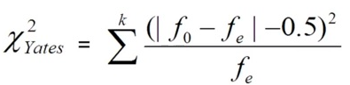 Ki kare analizi Yates düzeltmesi